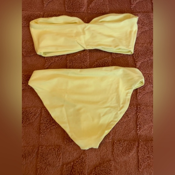 Jade Swim Ava Bandeau & Bikini Bottoms in Sorbet Yellow - Picture 4 of 6